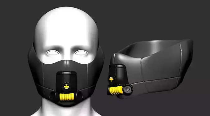gas mask helmet scifi high poly sculpt ver4 3d printable 