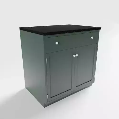 Green Cottage Kitchen Cabinet 3D model