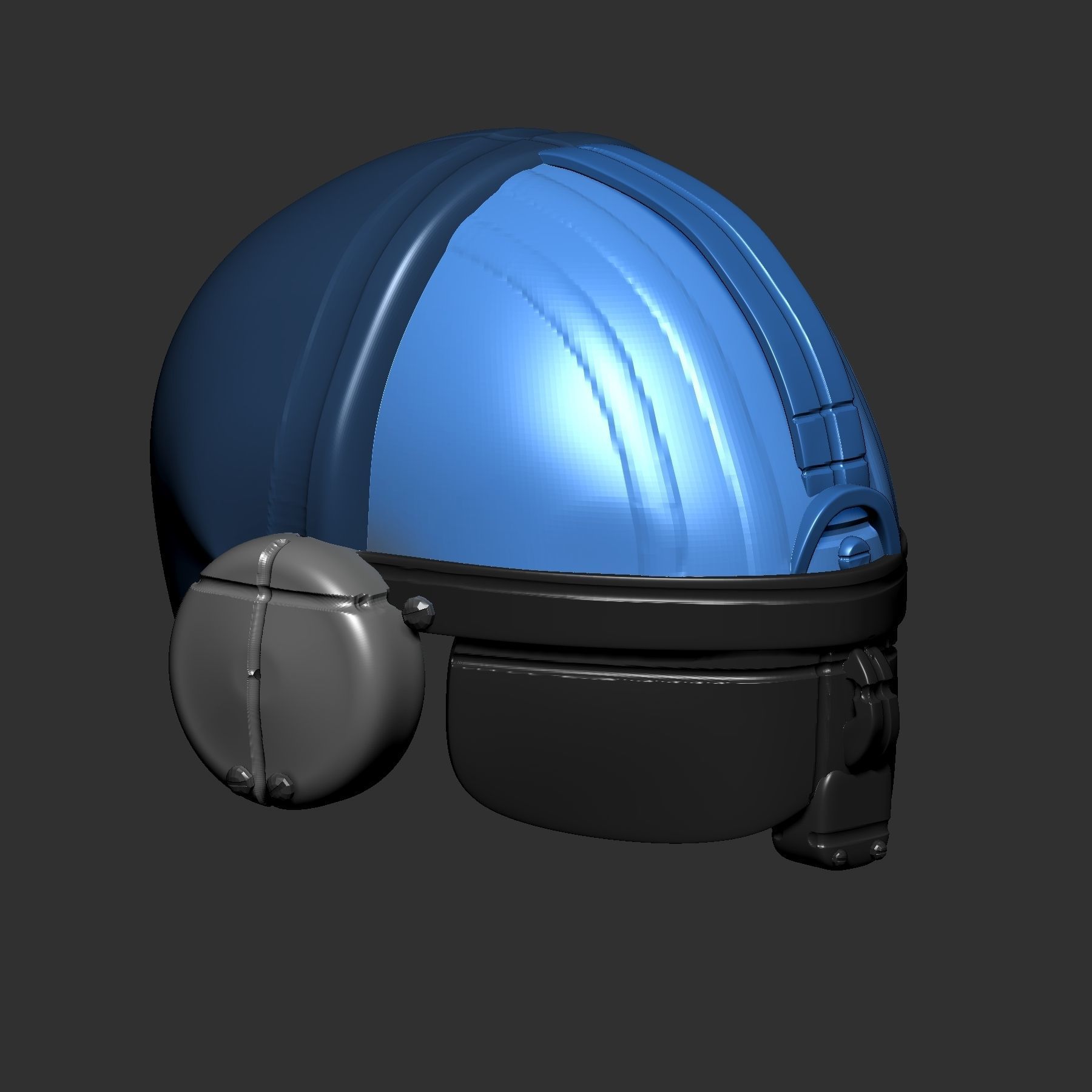 helmet high ver 3 poly sculpt 3d printable 3D model_4