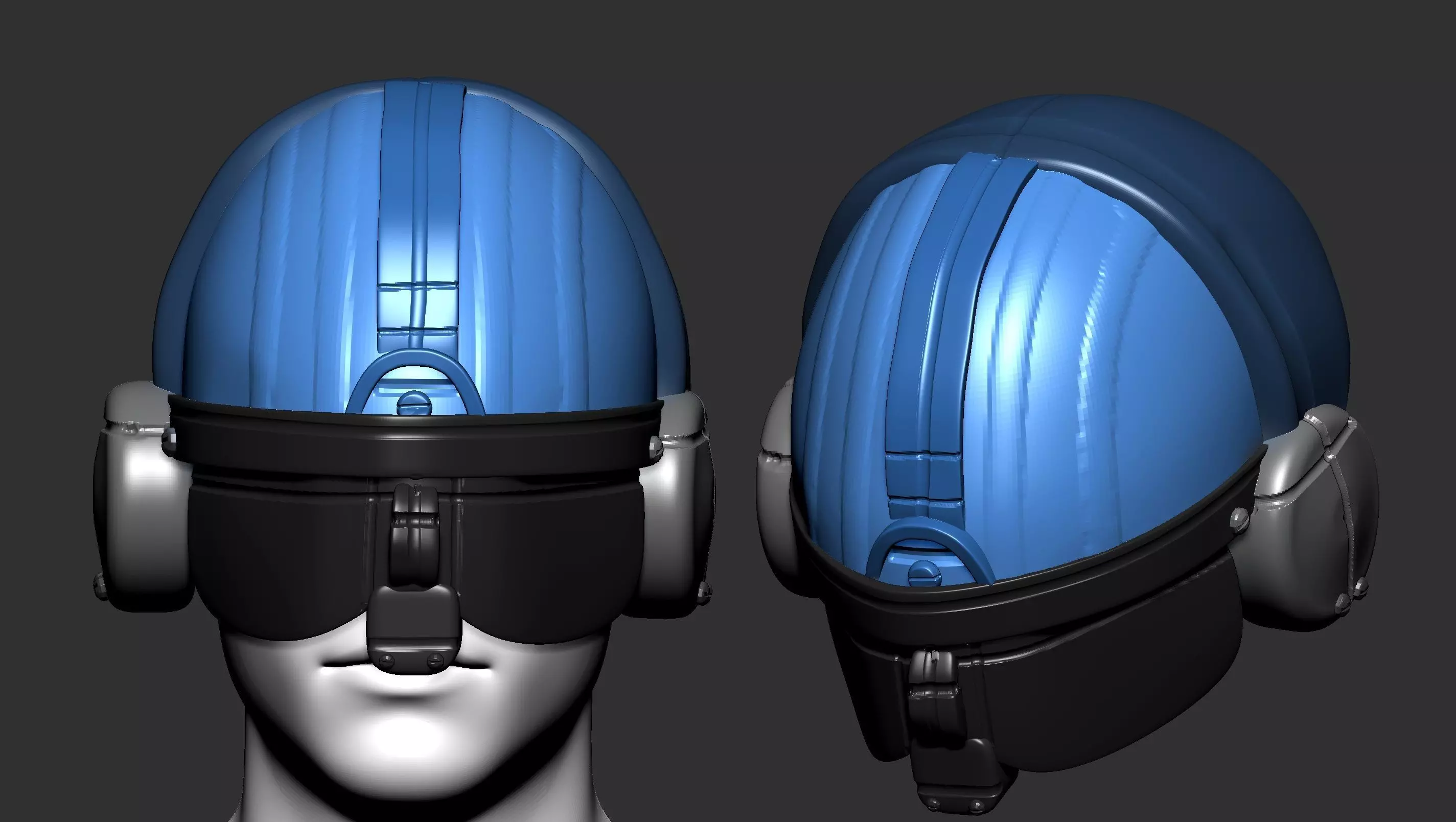helmet high ver 3 poly sculpt 3d printable 3D model_0