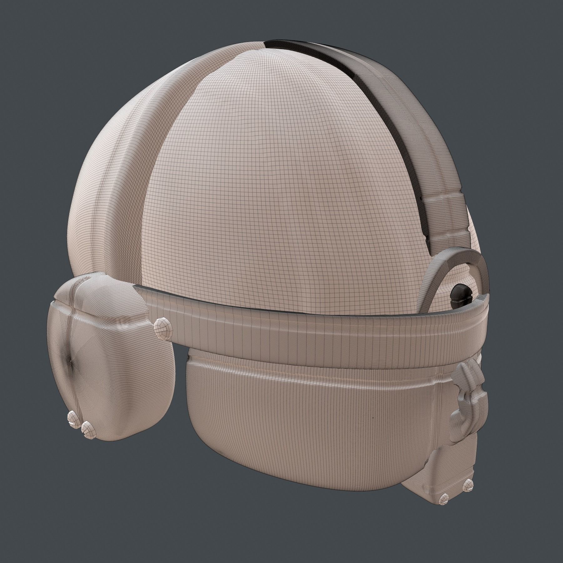 helmet high ver 3 poly sculpt 3d printable 3D model_9
