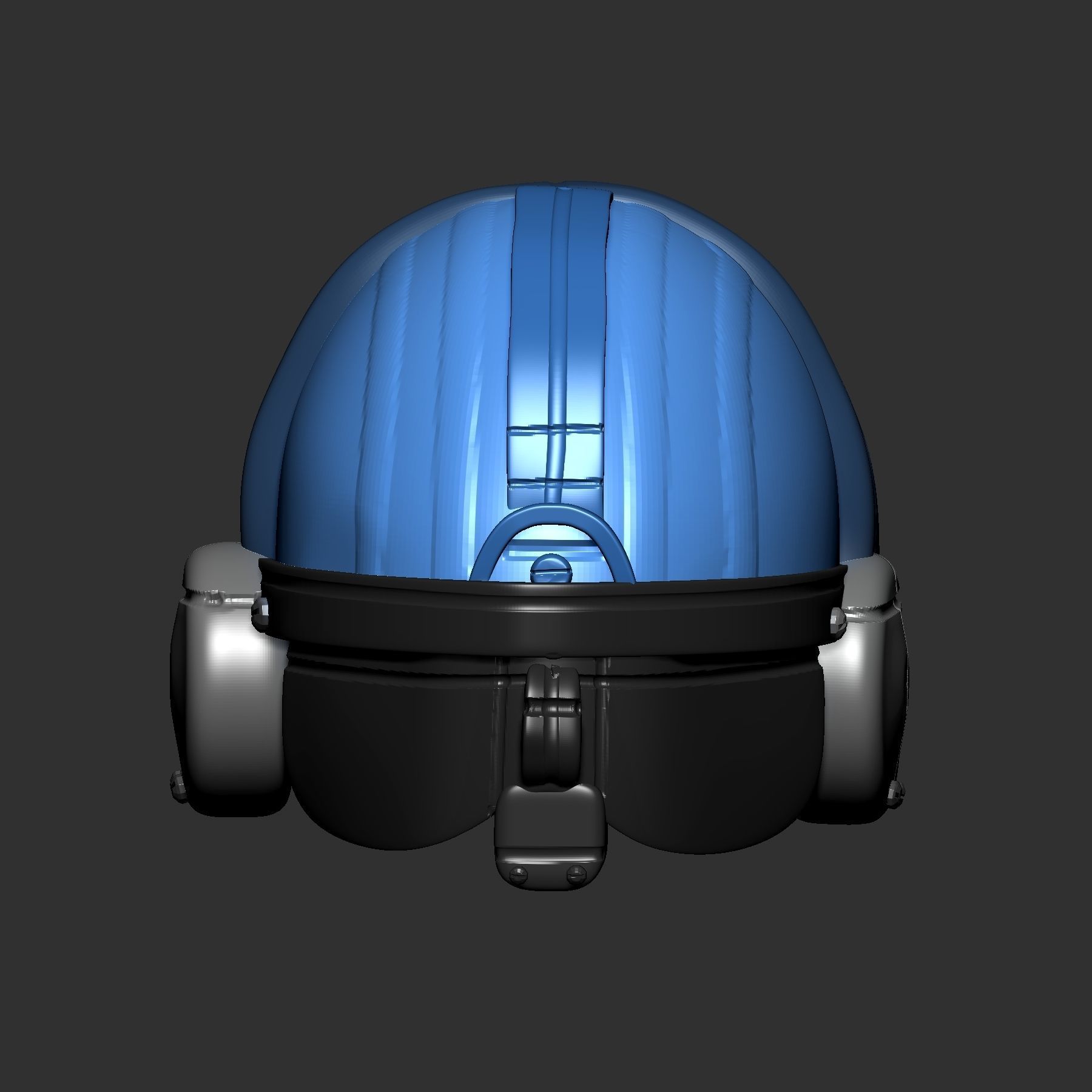helmet high ver 3 poly sculpt 3d printable 3D model_2