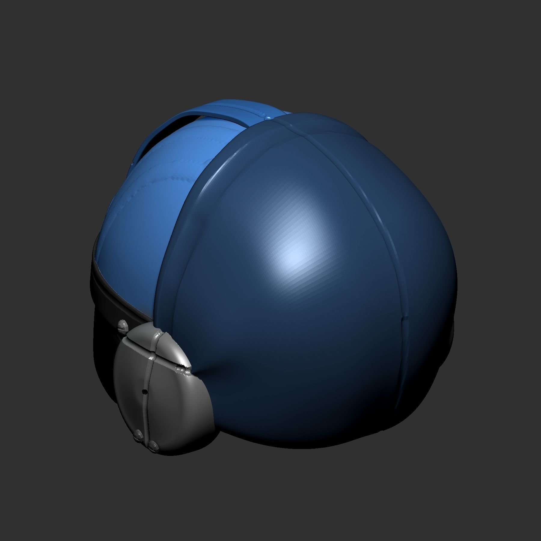 helmet high ver 3 poly sculpt 3d printable 3D model_6