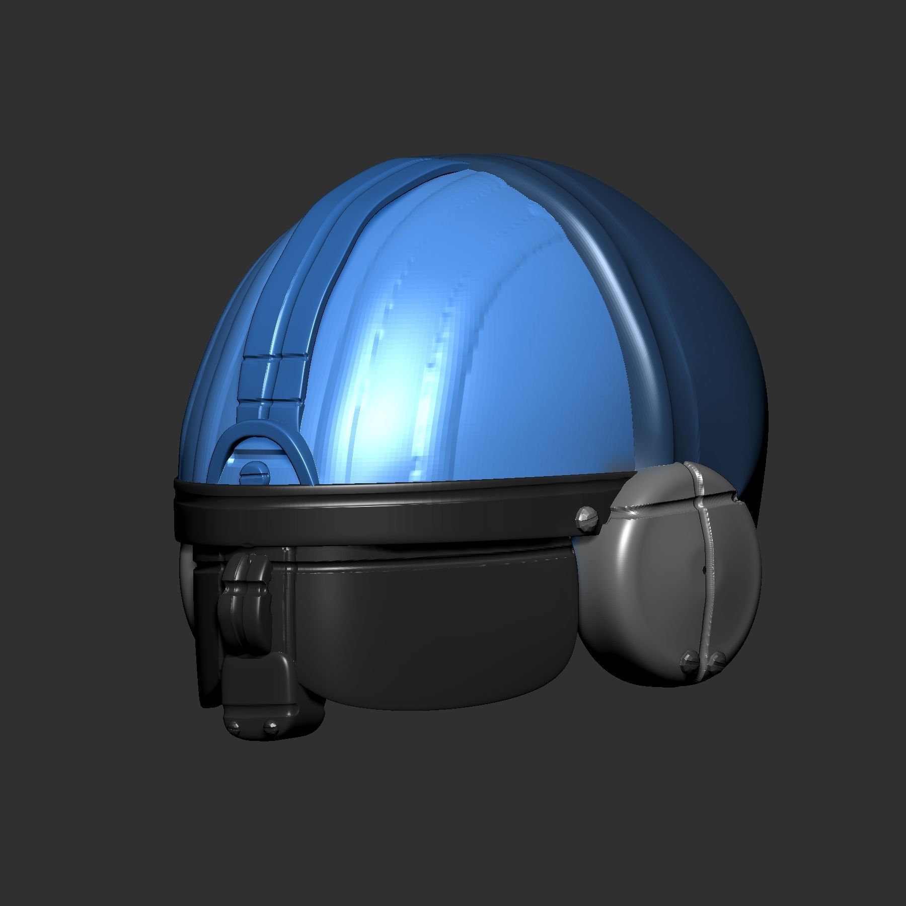 helmet high ver 3 poly sculpt 3d printable 3D model_3