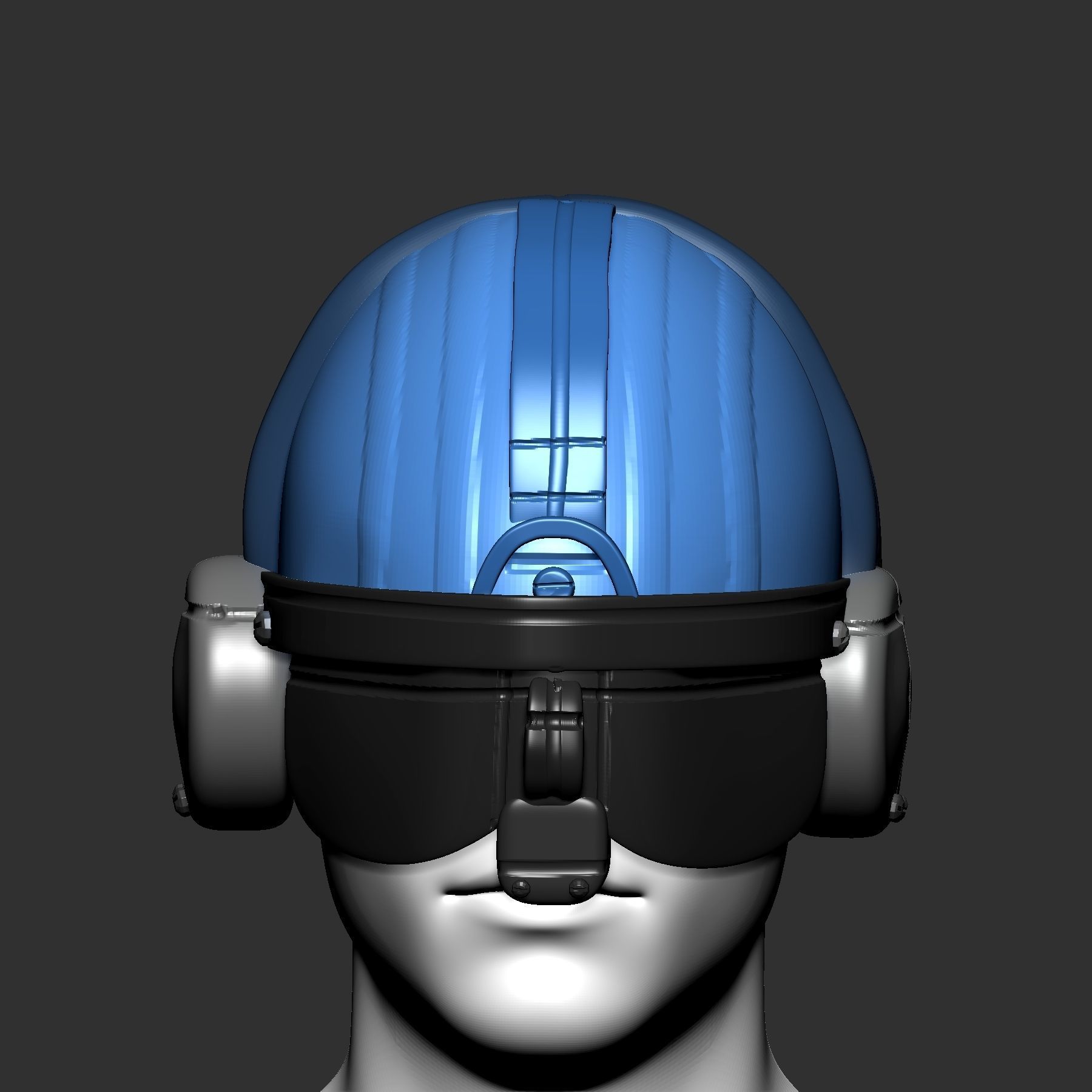 helmet high ver 3 poly sculpt 3d printable 3D model_1