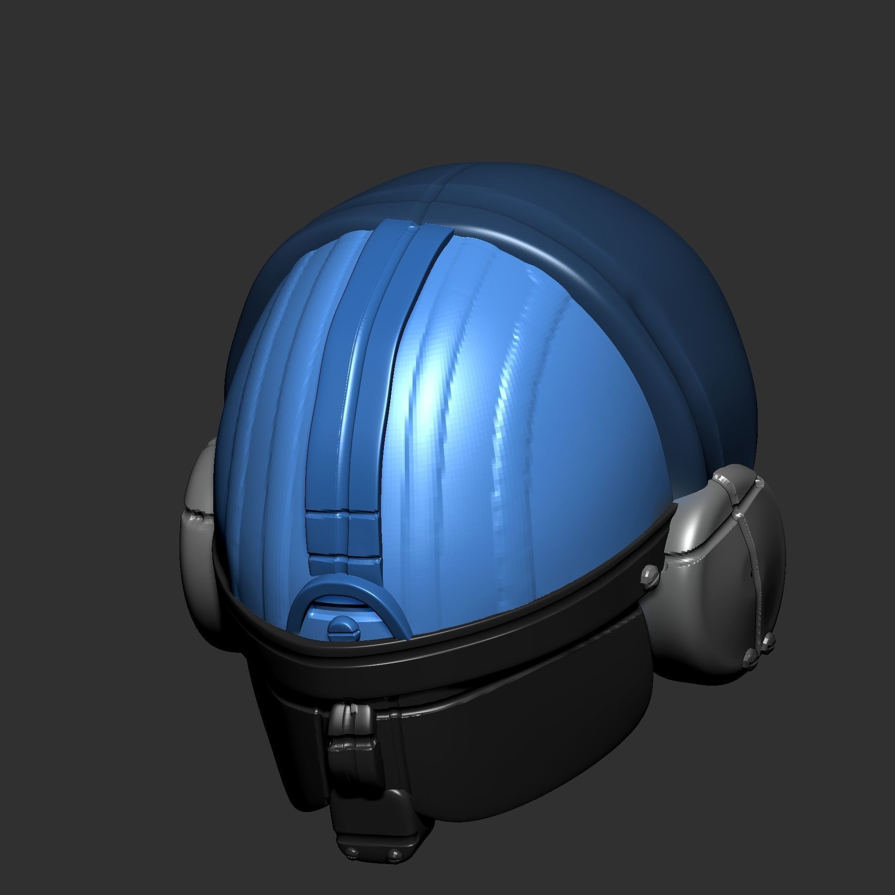 helmet high ver 3 poly sculpt 3d printable 3D model_5