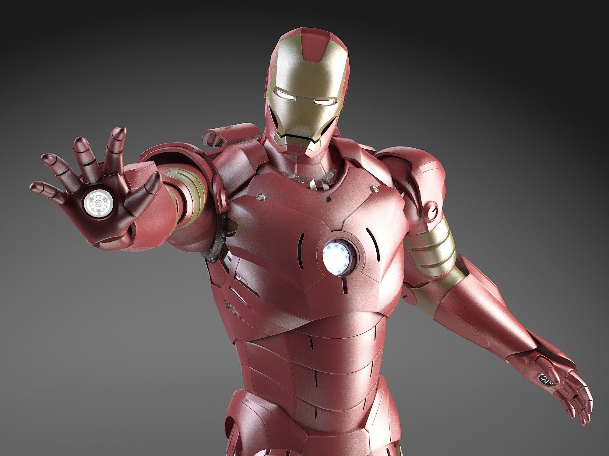 Iron Man Tony Stark Rigged 3D model_5