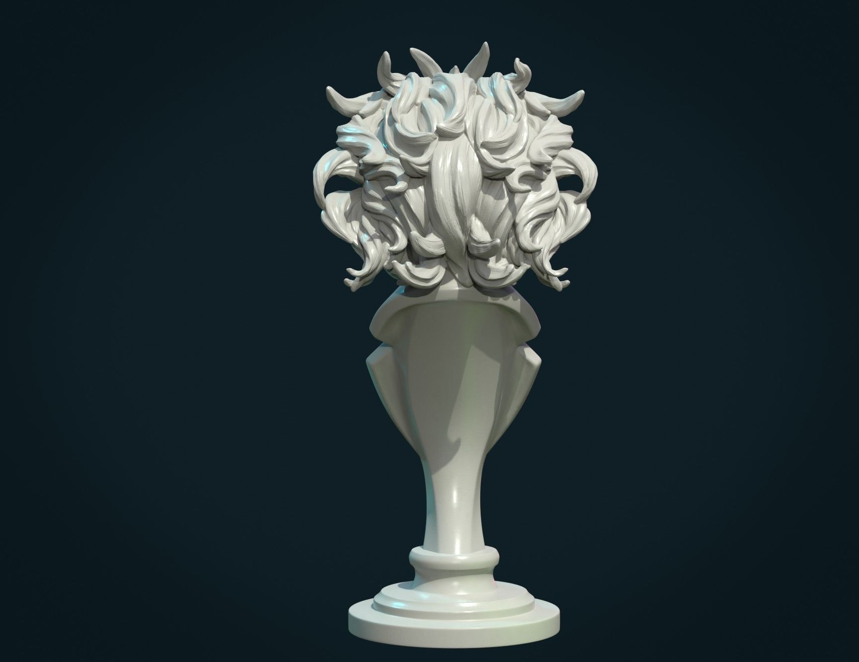 Einstein bust 3D print model_12