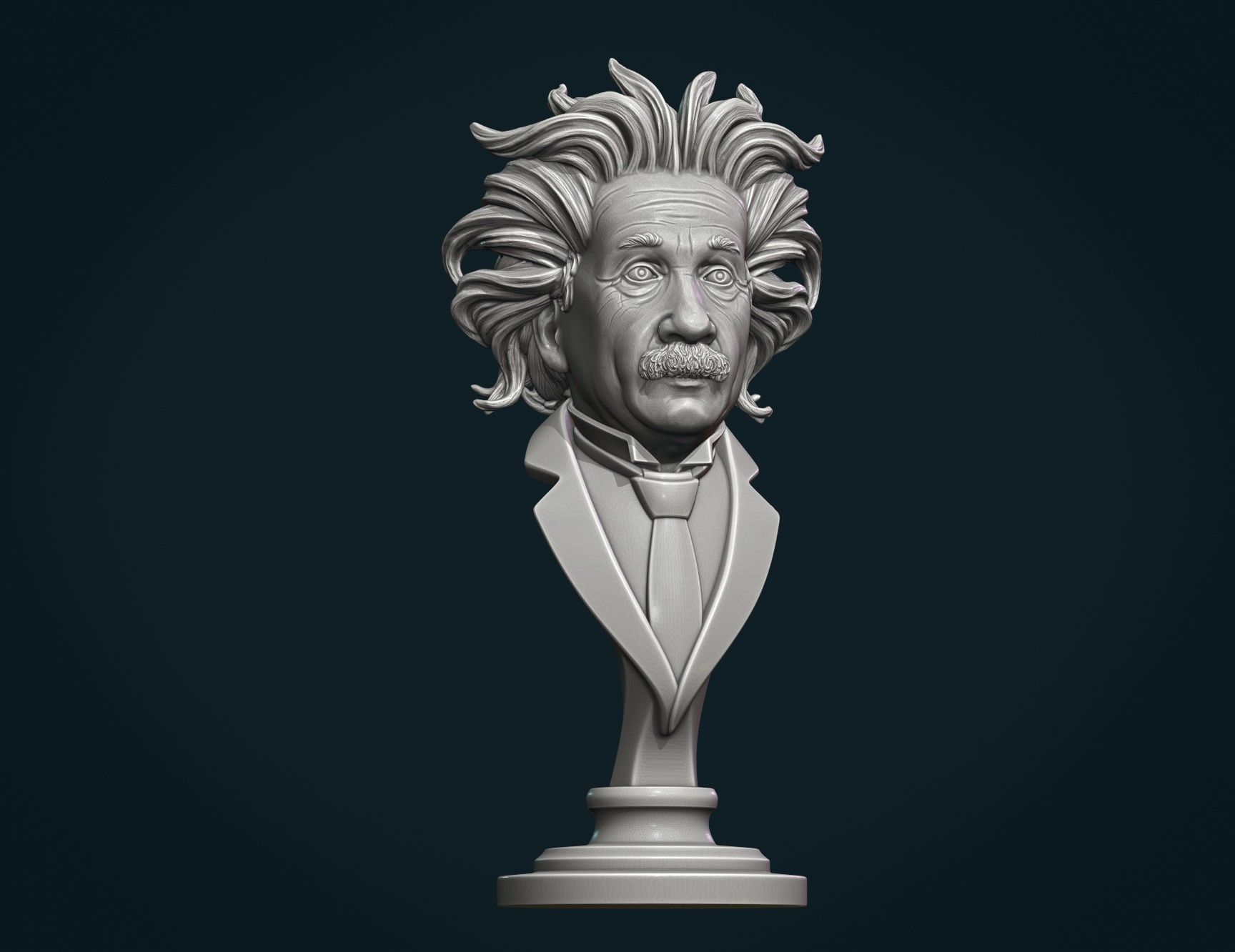 Einstein bust 3D print model_13