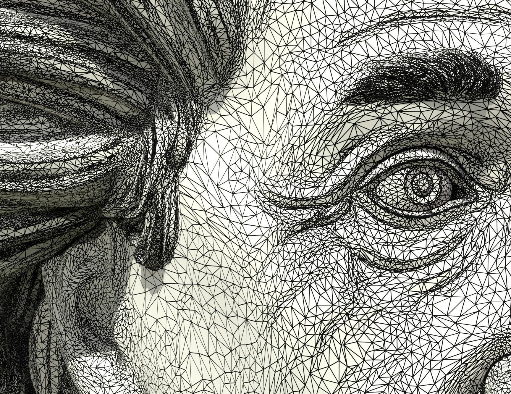 Einstein bust 3D print model_15