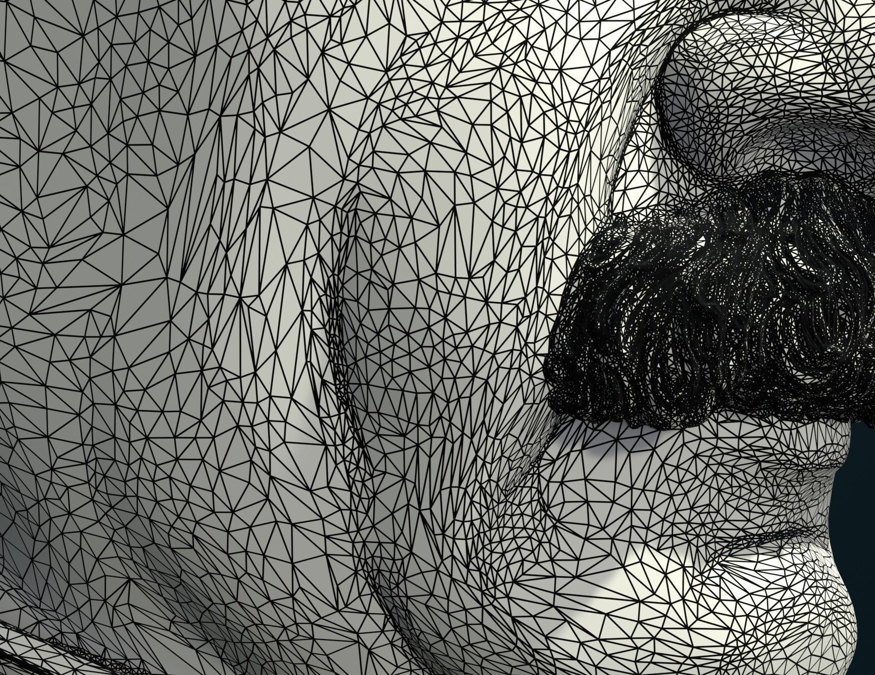 Einstein bust 3D print model_17