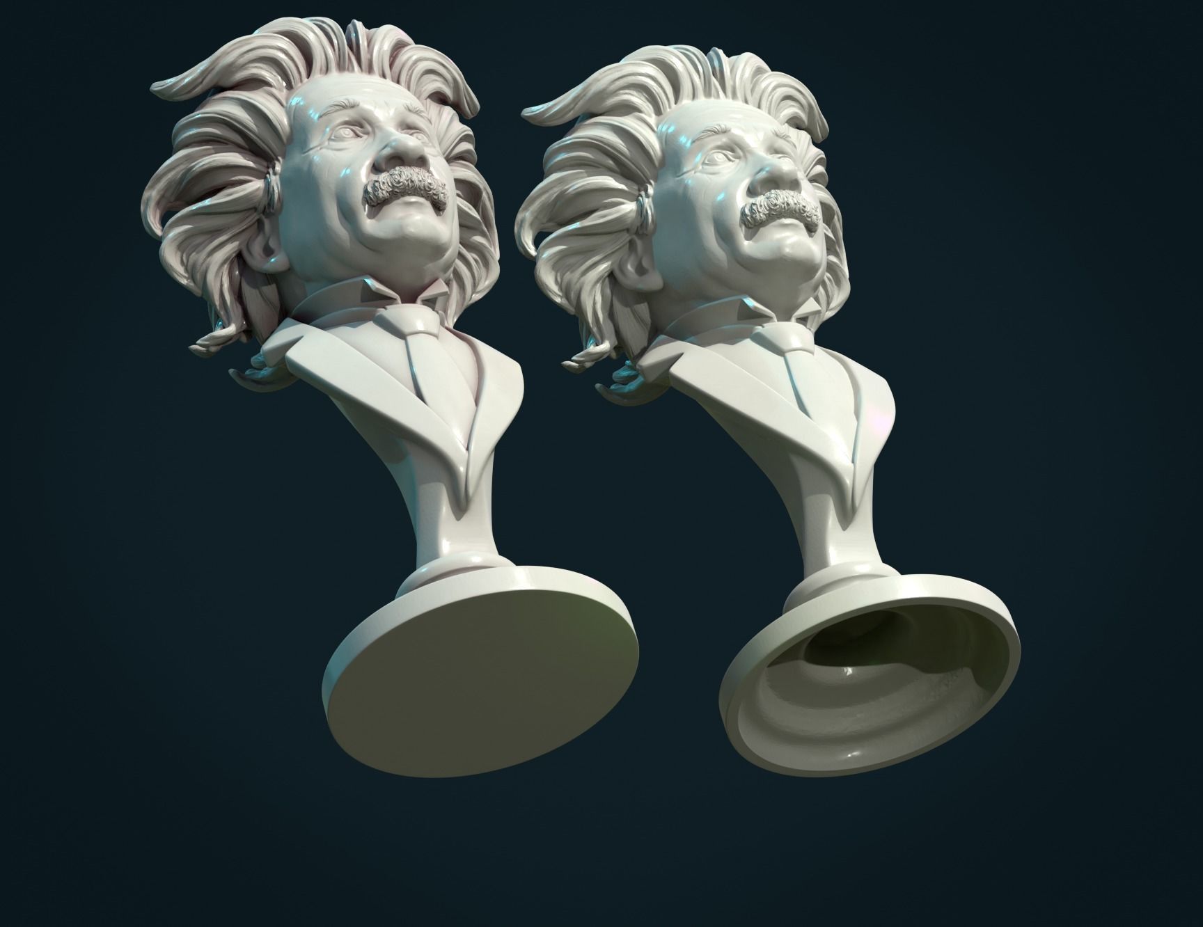Einstein bust 3D print model_9