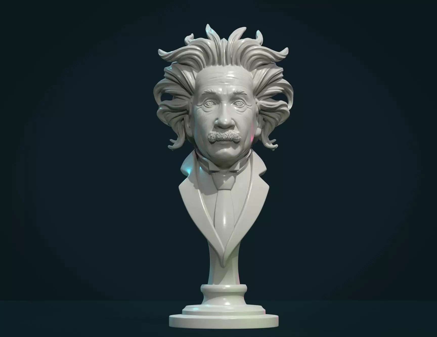 Einstein bust 3D print model_0