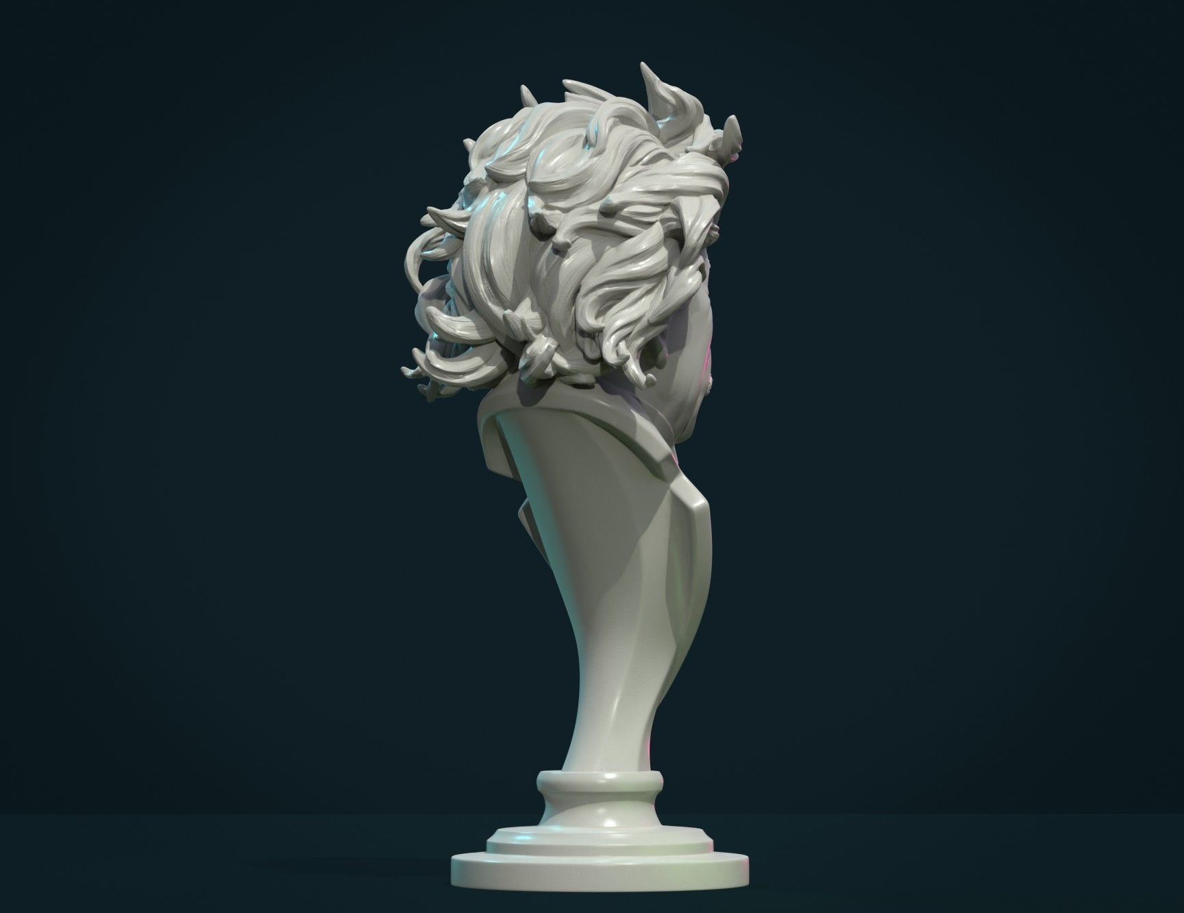 Einstein bust 3D print model_4