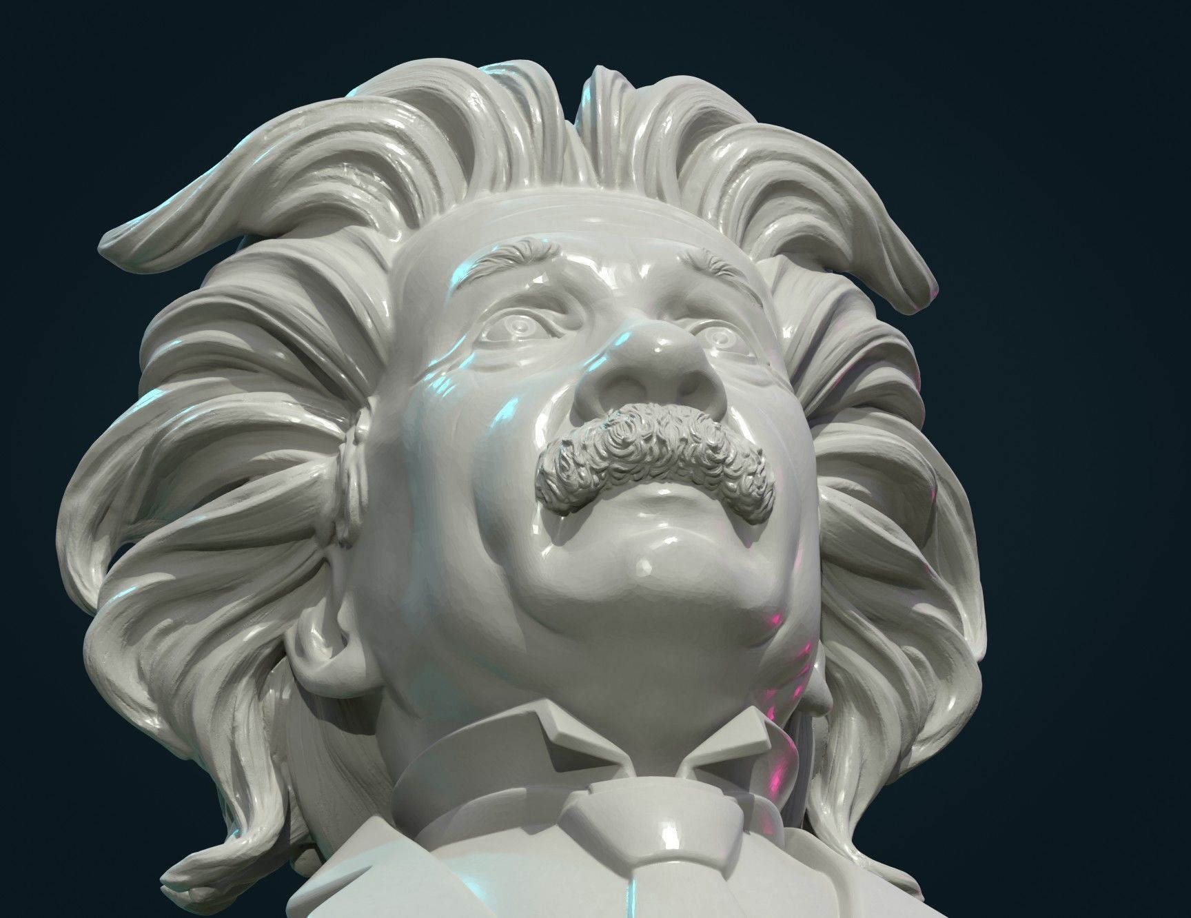 Einstein bust 3D print model_6