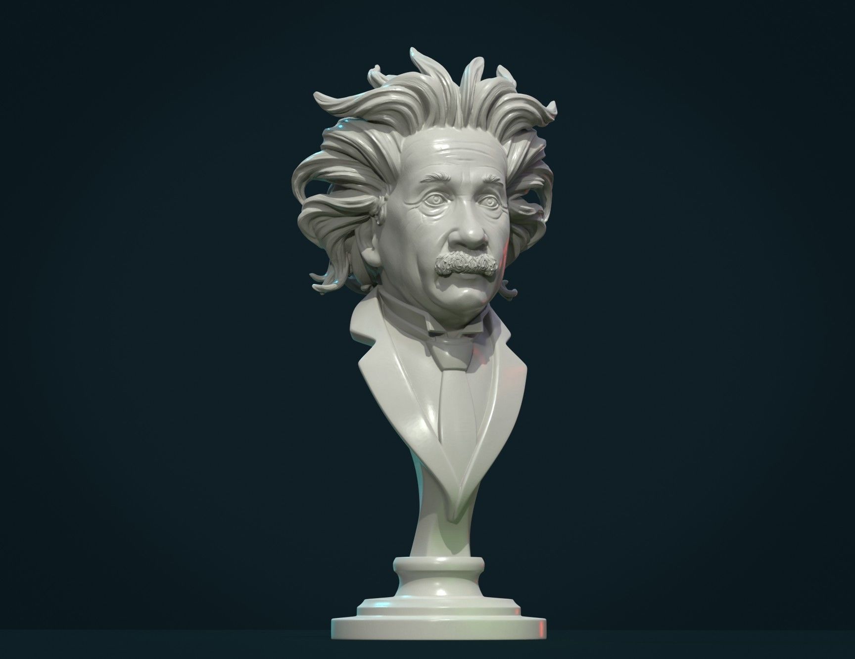 Einstein bust 3D print model_2