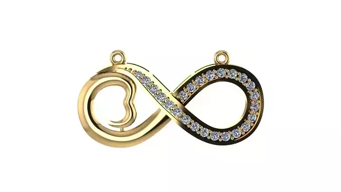 Pendant gold infinity with diamonds