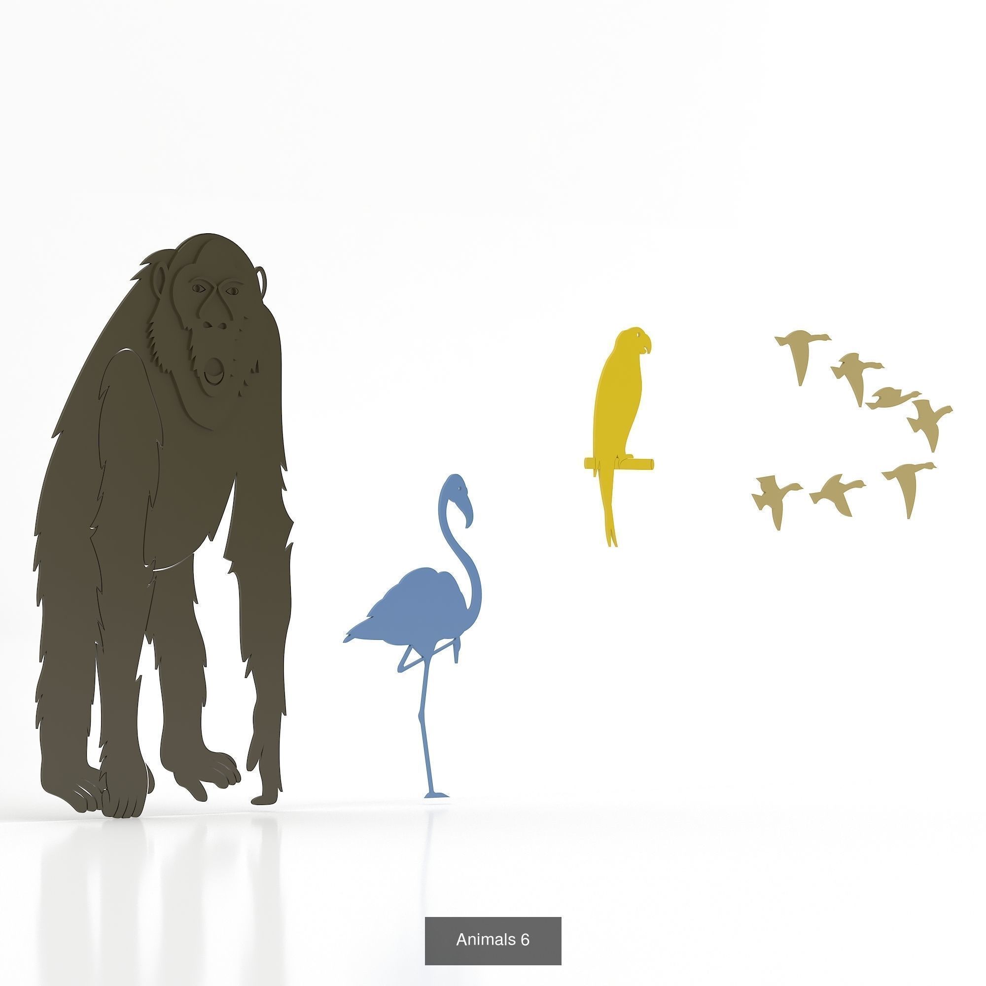 Animals series of silhouettes of 3D Model Collection_6
