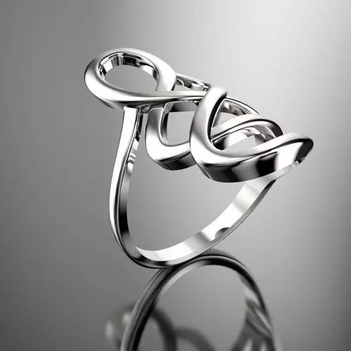 rings silver ring with infinity design Free 3D print model_0