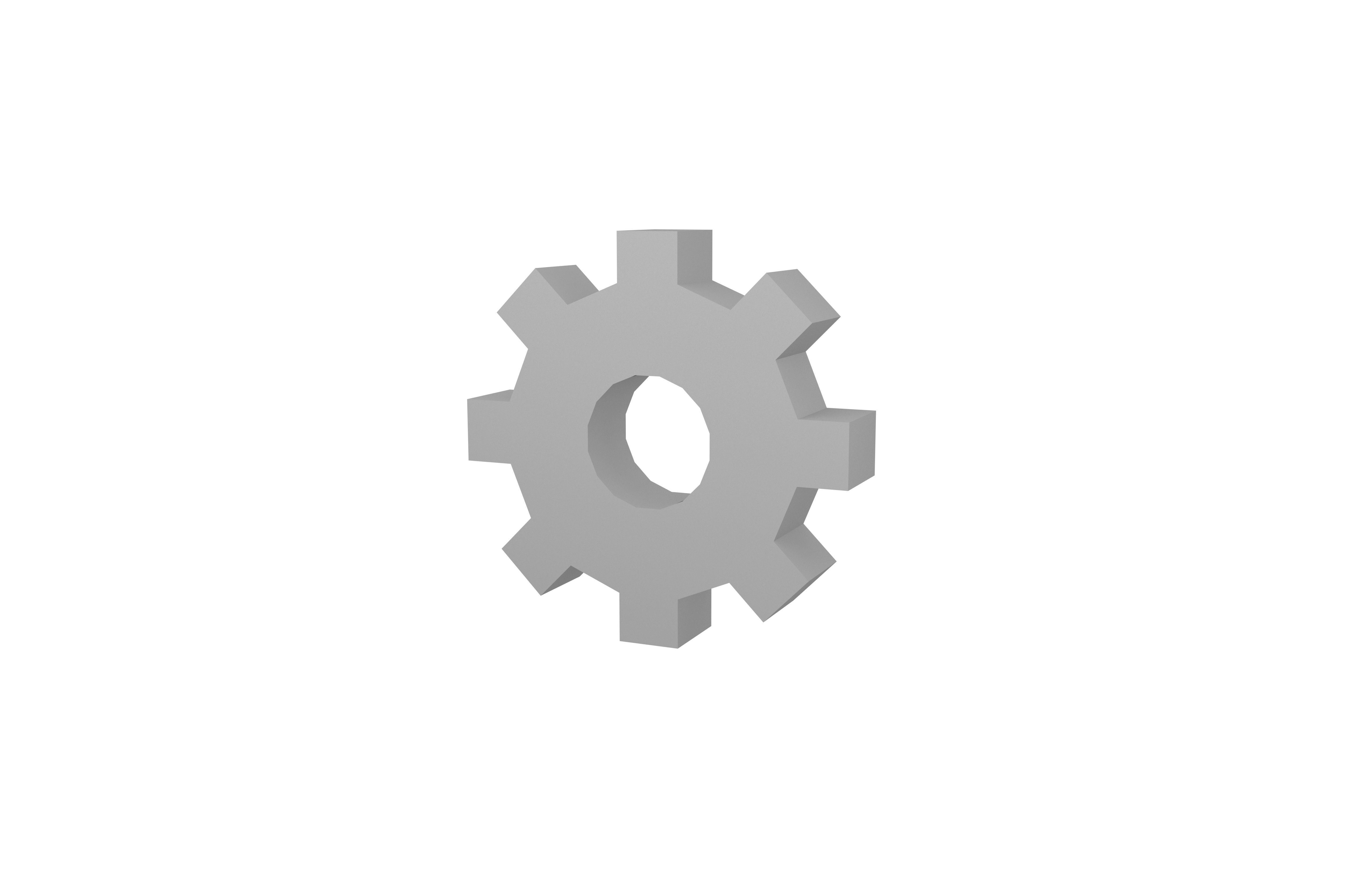 Gear Symbol v1 001 Low-poly 3D model_2