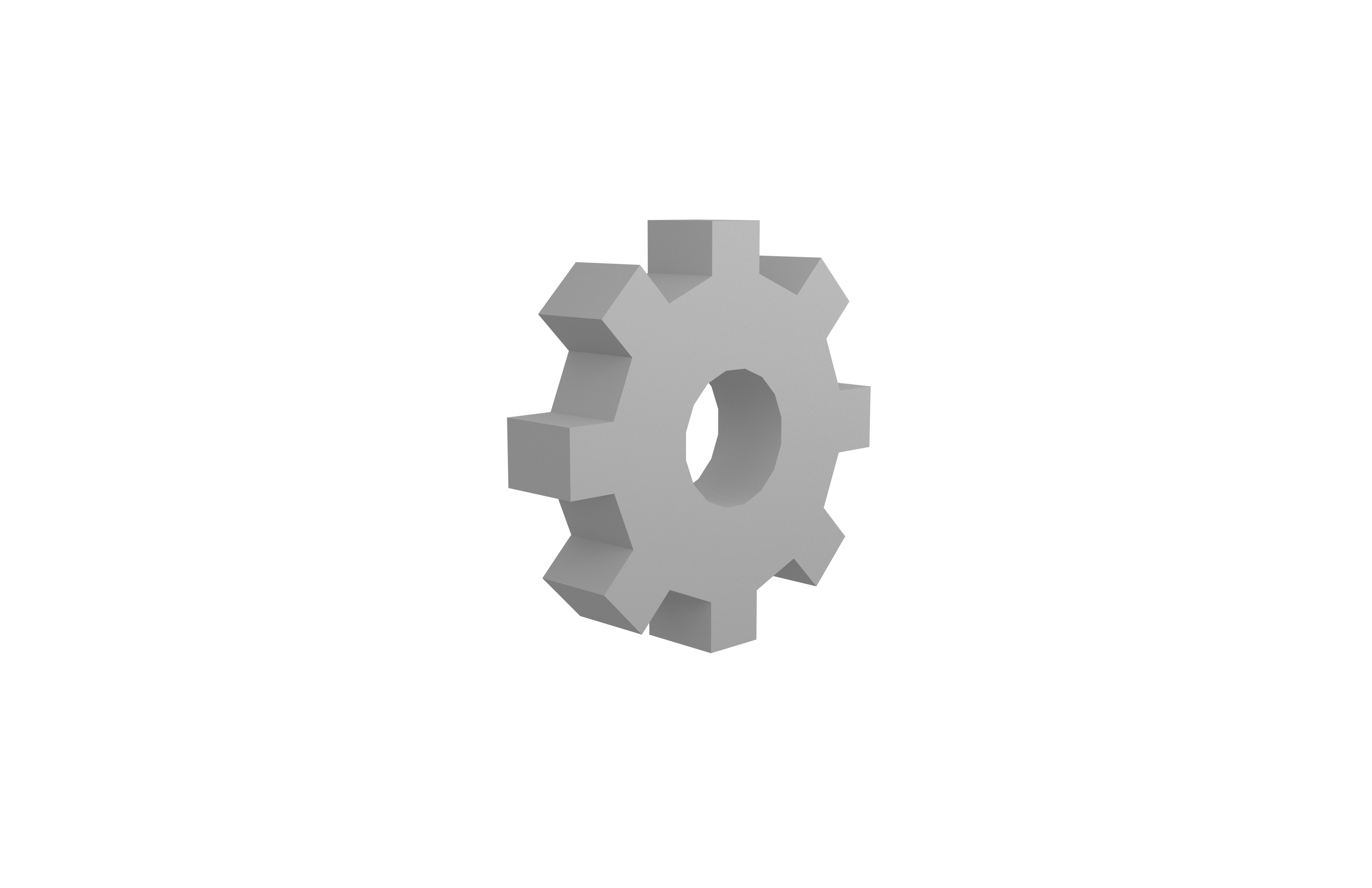 Gear Symbol v1 001 Low-poly 3D model_3