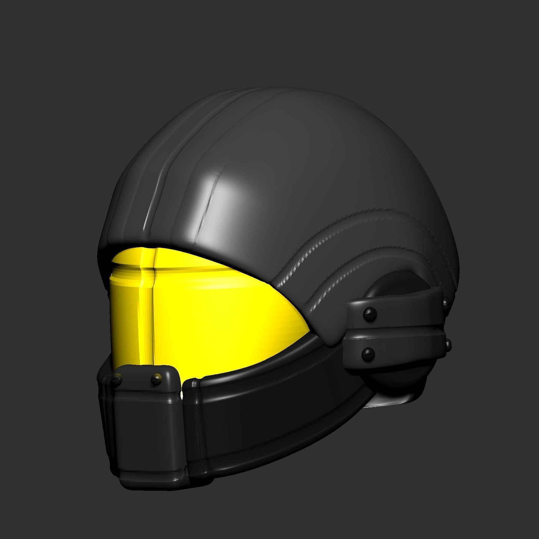 High quality scifi helmet high poly sculpt 3d printable 3D model_7