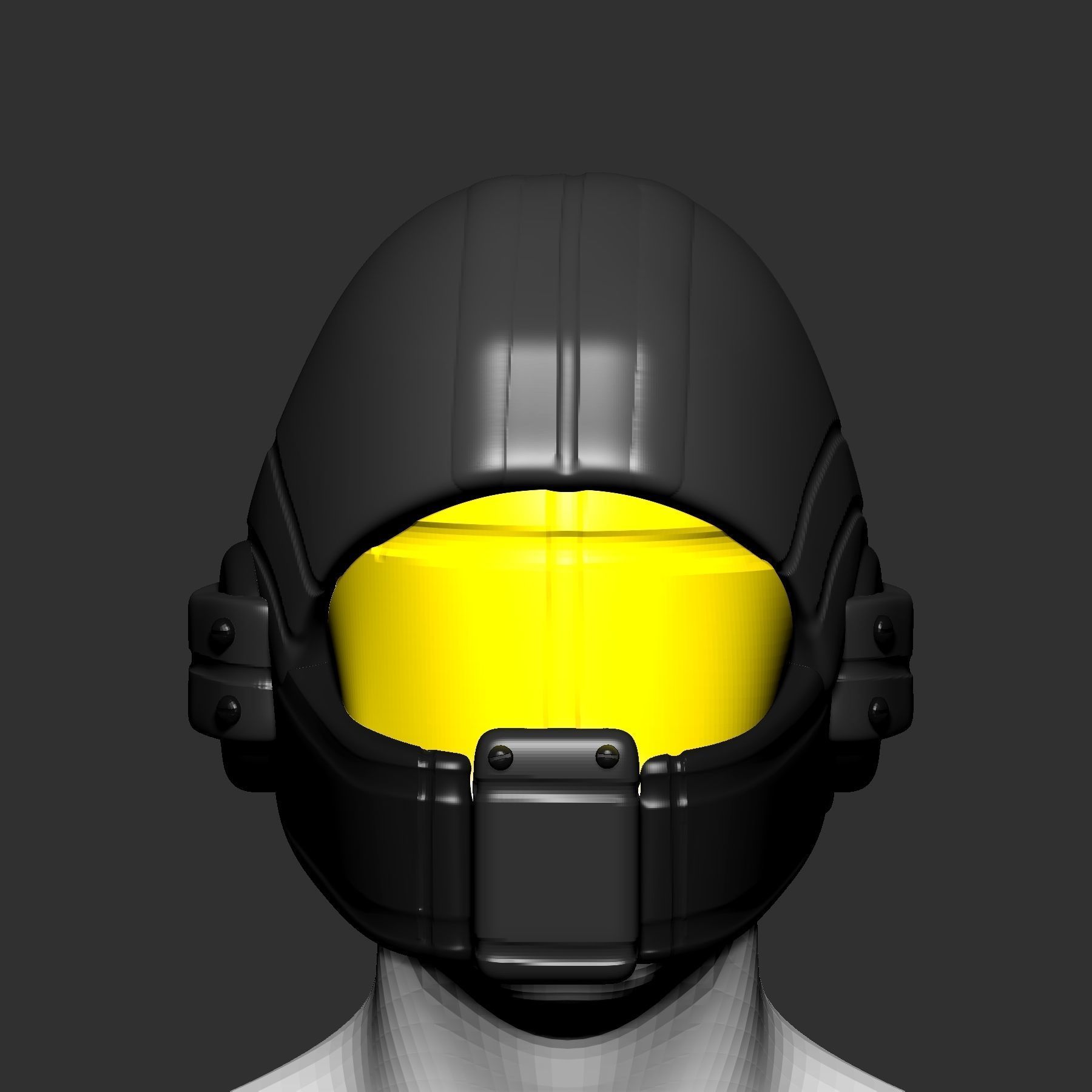 High quality scifi helmet high poly sculpt 3d printable 3D model_1