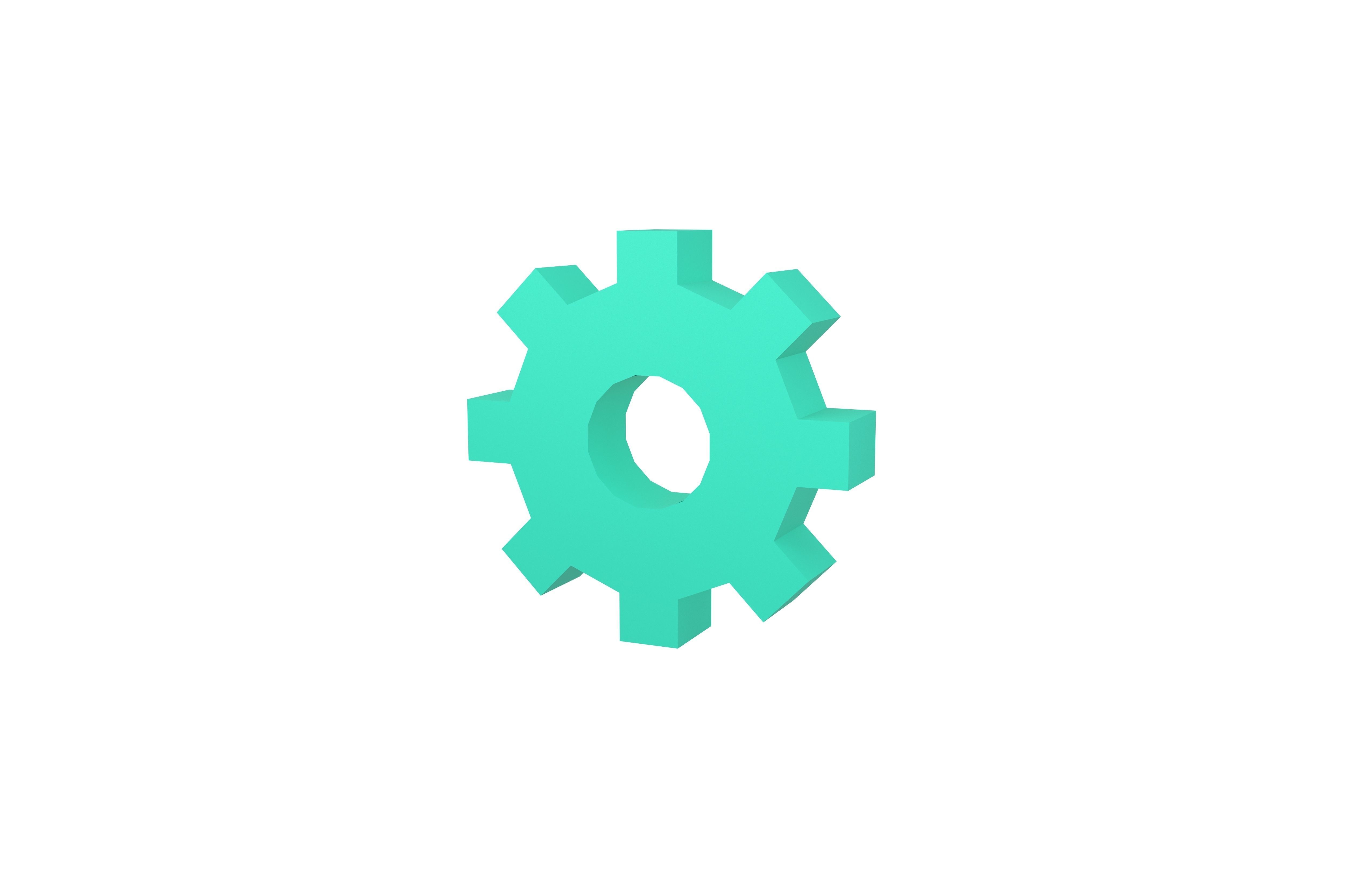 Gear Symbol v1 003 Low-poly 3D model_2