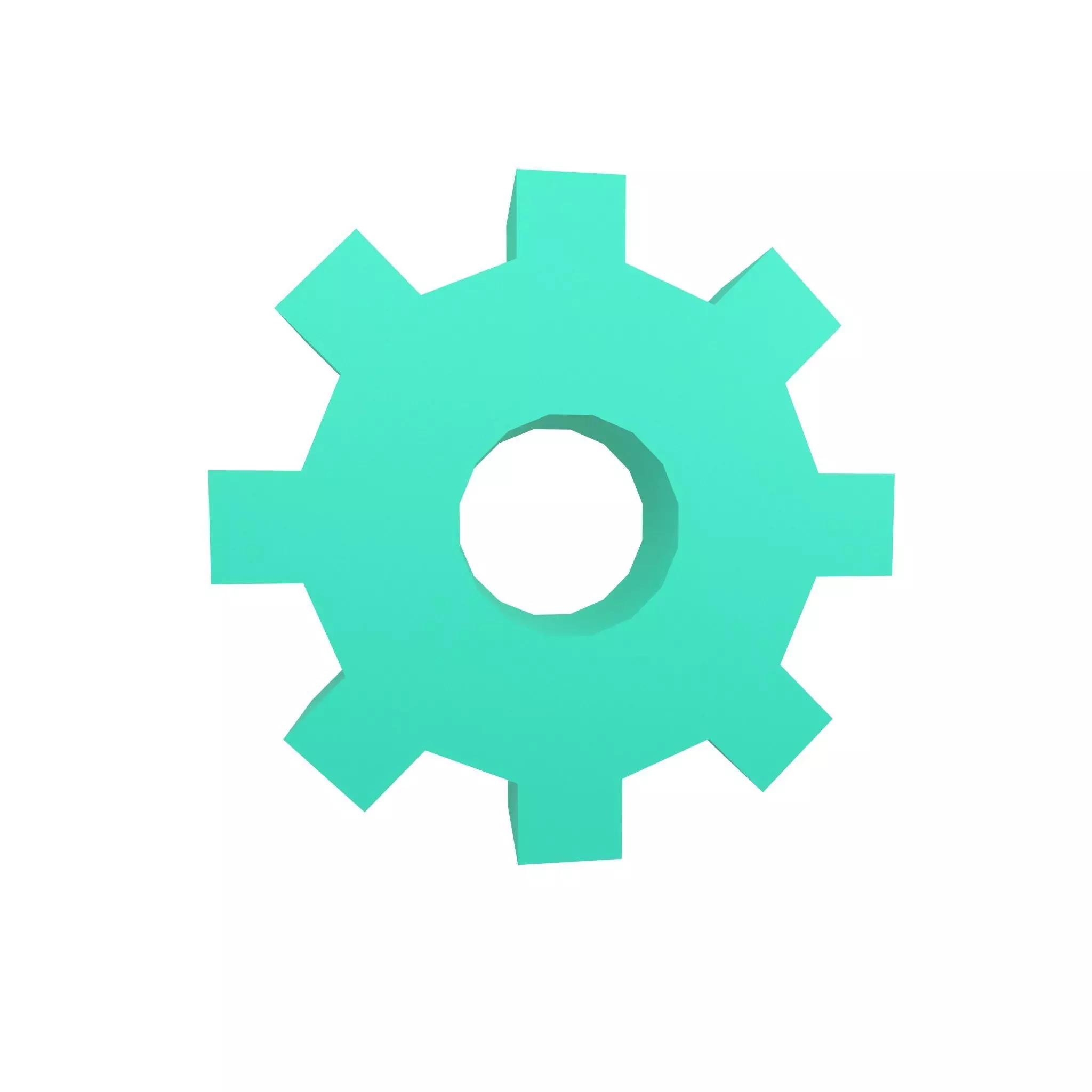 Gear Symbol v1 003 Low-poly 3D model_0