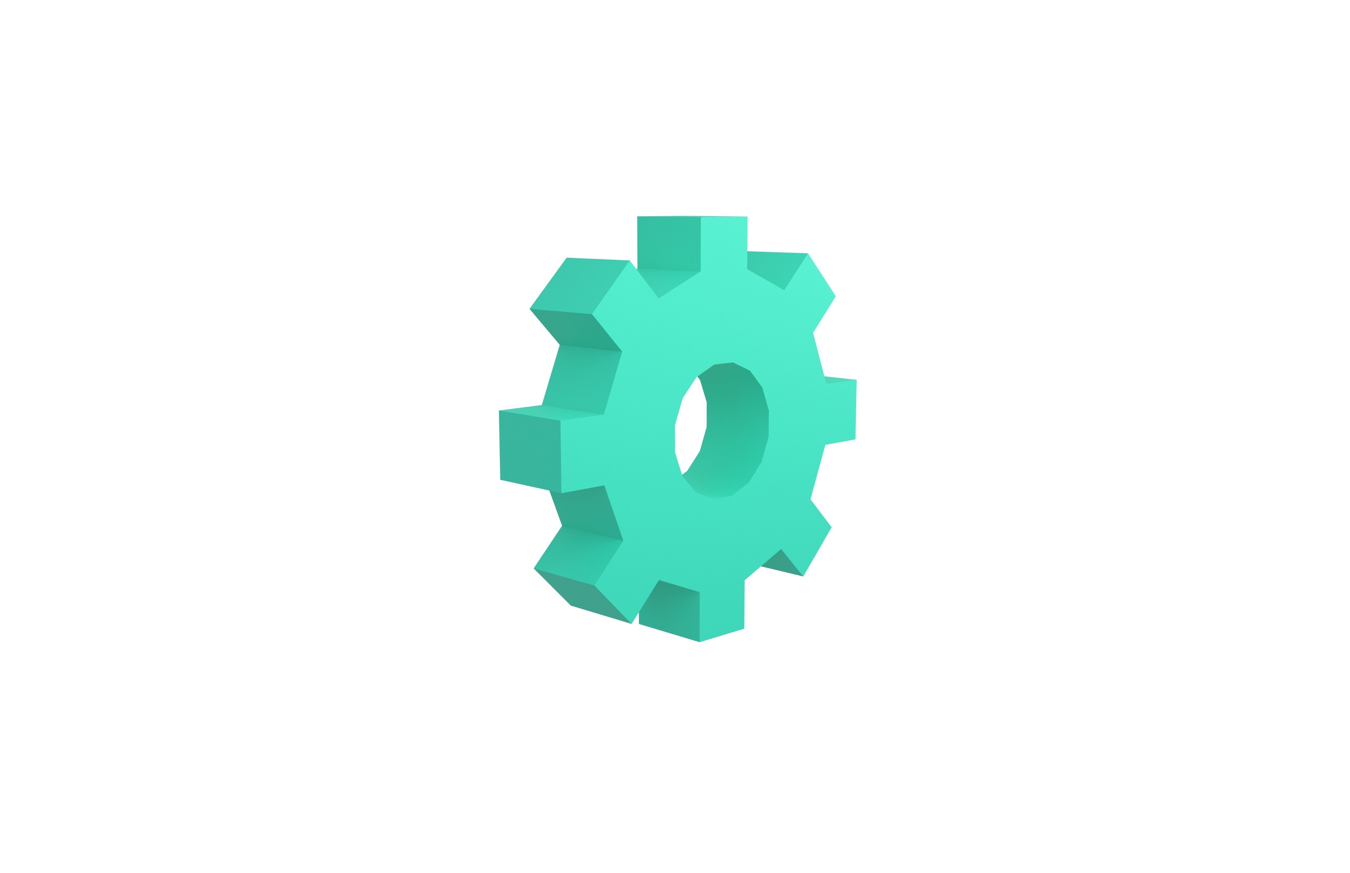 Gear Symbol v1 003 Low-poly 3D model_3