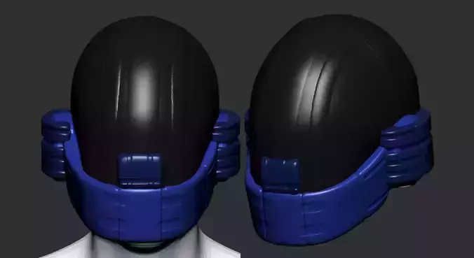 High quality scifi helmet high poly sculpt 3d printable 3D model
