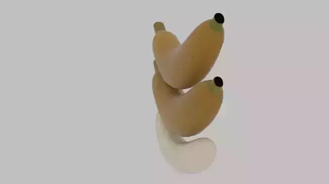 Banana three bananas Low-poly 3D model