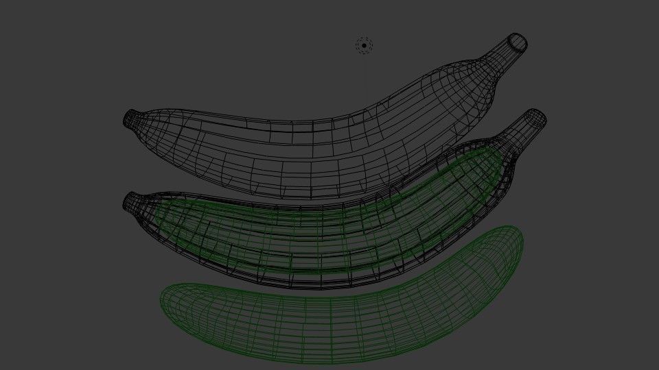 Banana three bananas Low-poly 3D model_5
