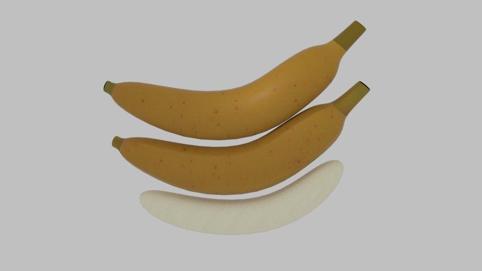 Banana three bananas Low-poly 3D model_3