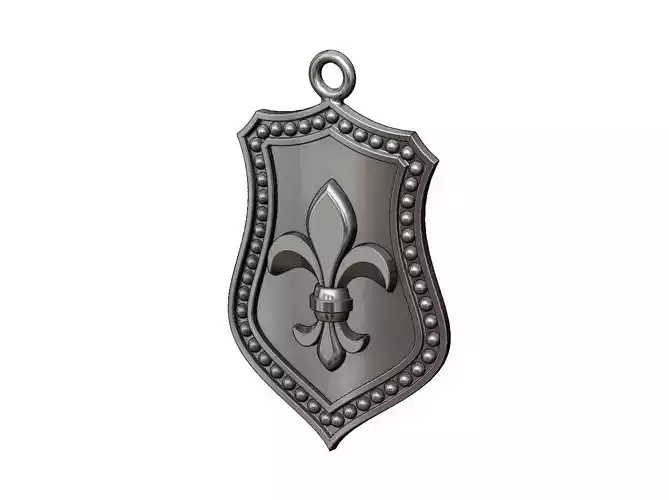 Fleur de Lis Shield Pendant N01
