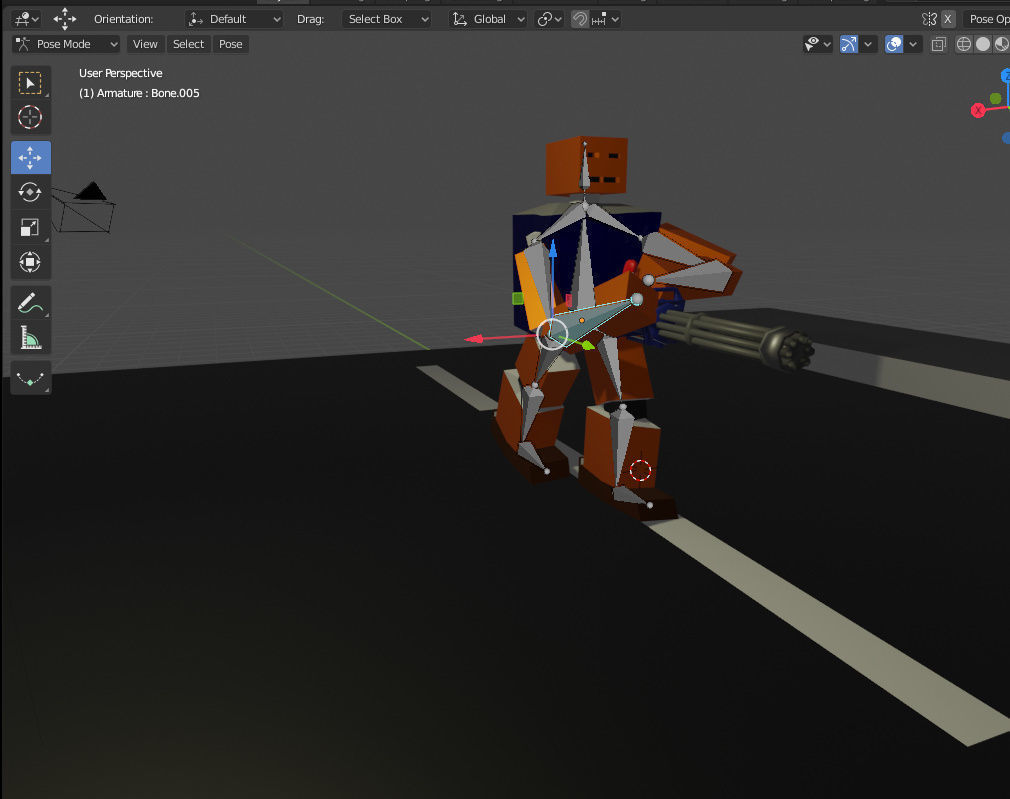 The Robot With Machine Gun Low-poly 3D model_3