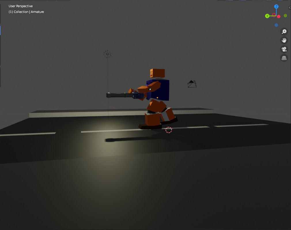 The Robot With Machine Gun Low-poly 3D model_1