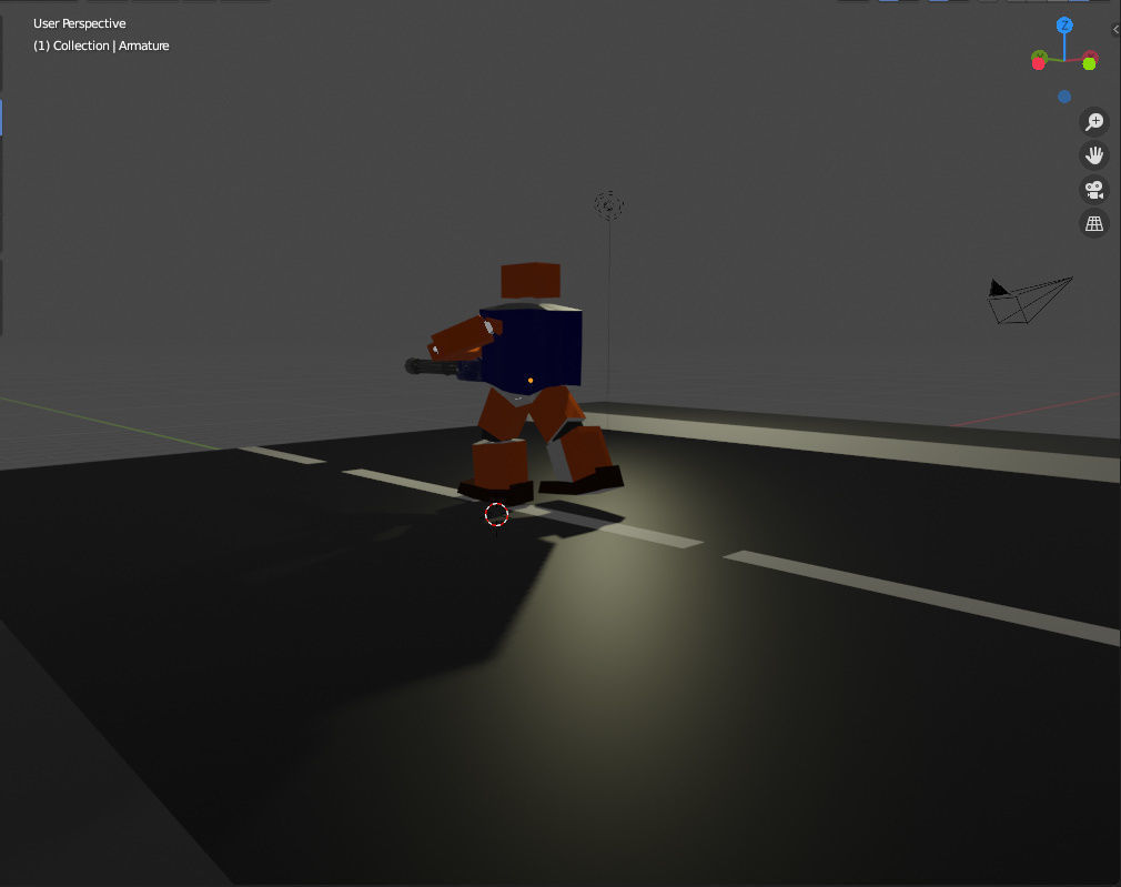 The Robot With Machine Gun Low-poly 3D model_2