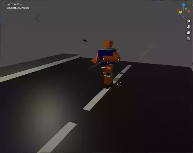 The Robot With Machine Gun Low-poly 3D model