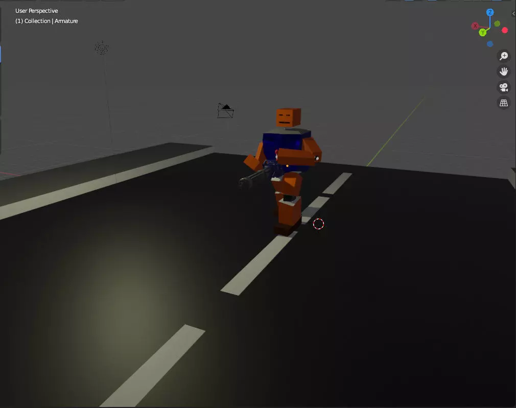 The Robot With Machine Gun Low-poly 3D model_0