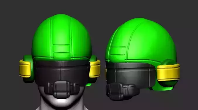 helmet scifi high poly sculpt ver4 3d printable 3D model