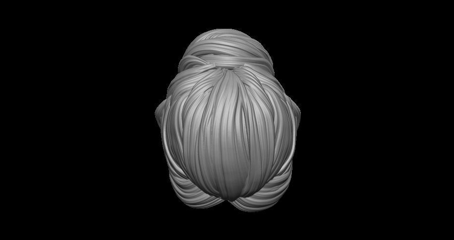 bun hairstyle 3D print model_6
