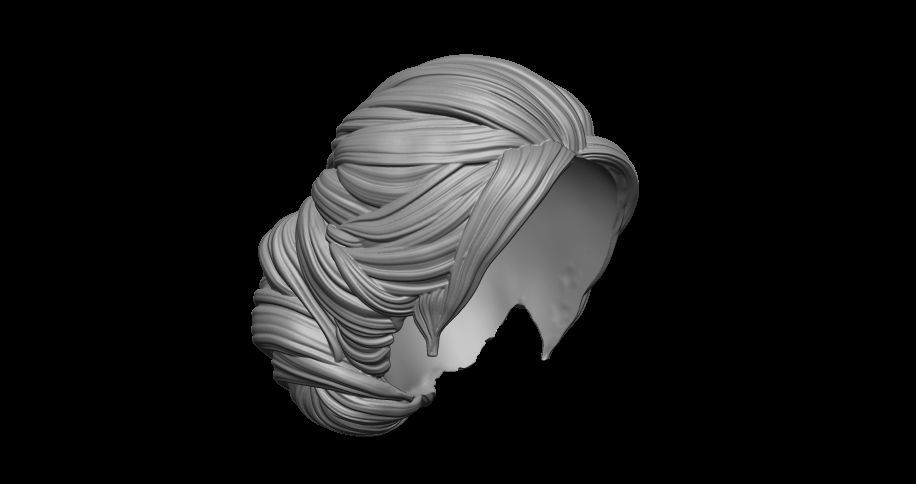 bun hairstyle 3D print model_1