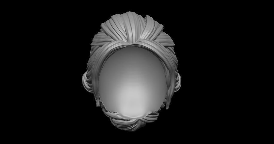 bun hairstyle 3D print model_3