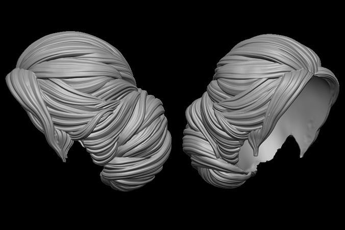 bun hairstyle 3D print model