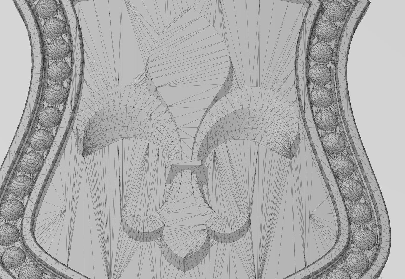 Fleur de Lis Shield Pendant N02 3D print model_13