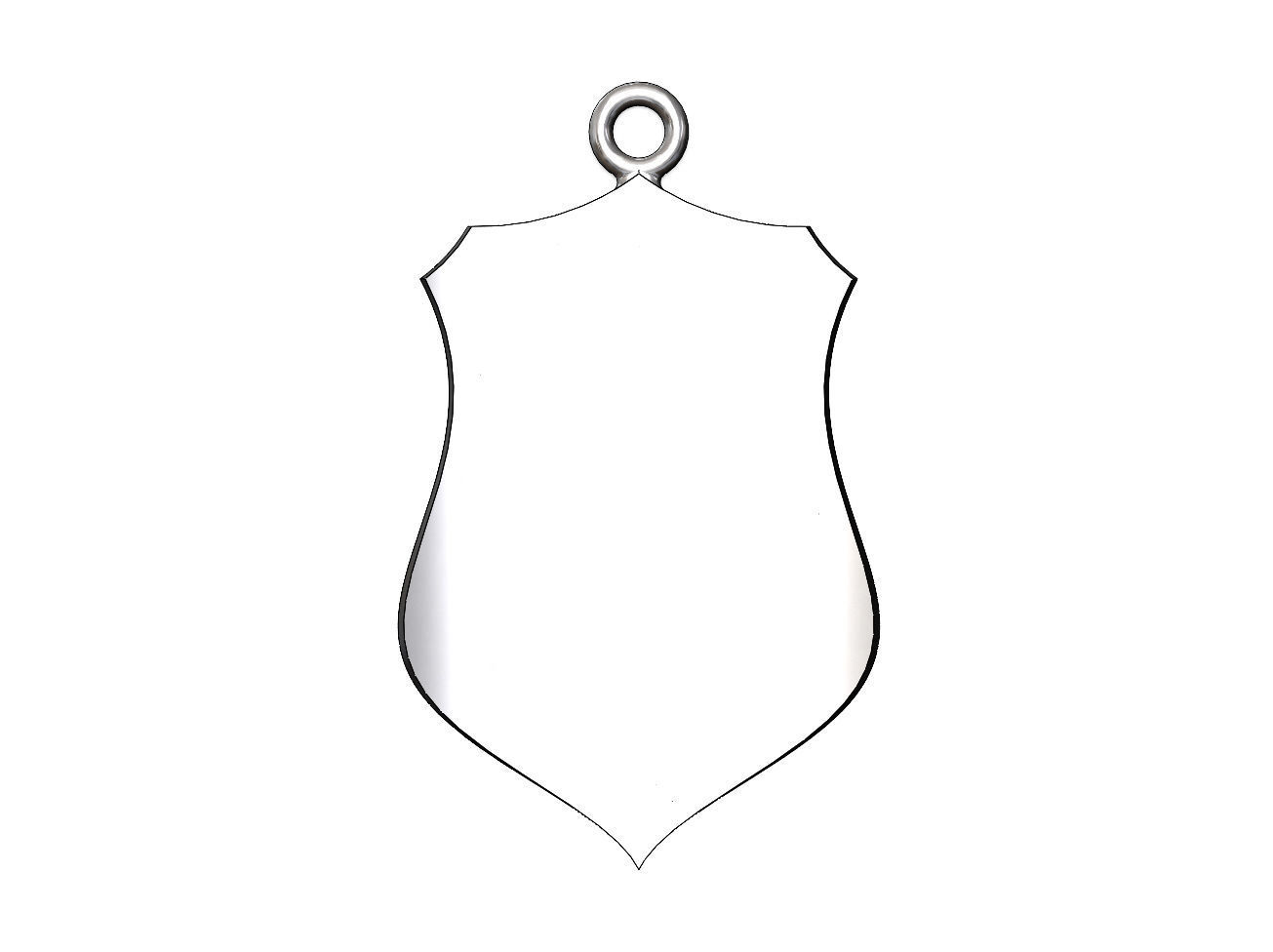 Fleur de Lis Shield Pendant N02 3D print model_6