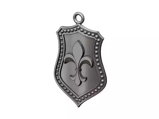 Fleur  de Lis Shield Pendant N02