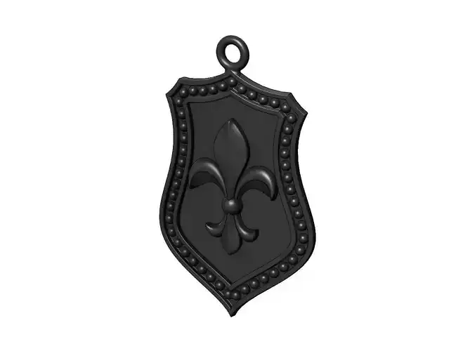 Fleur  de Lis Shield Pendant N03