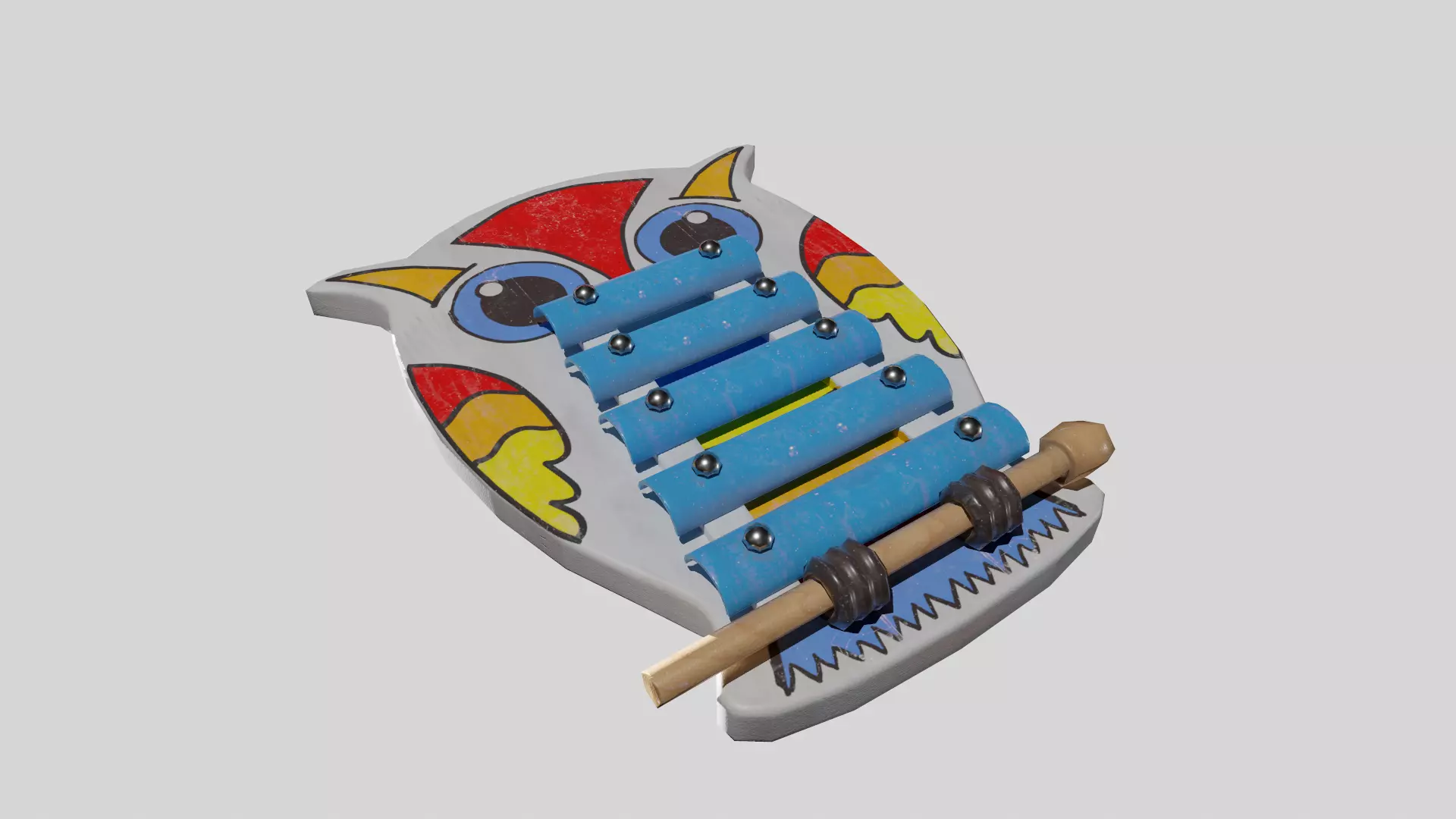 Children Toy Cymbals Low-poly 3D model_0